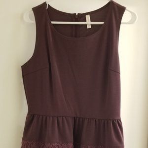 Maroon Ladies Dress with Lace